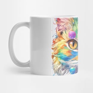 Cat soap bubbles and rainbows Mug